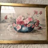 Watercolour signed MARTHE ROBLOT in a gold leaf frame