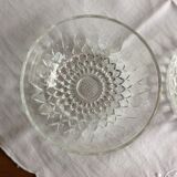 Set of 2 thick glass cups vintage