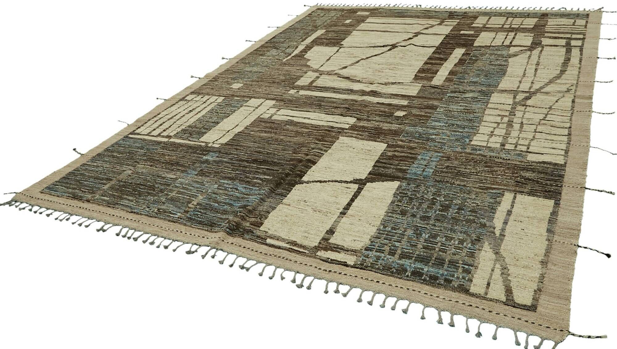 Hand-Knotted Tribal Unique 276 cm x 362 cm Beige Wool Carpet