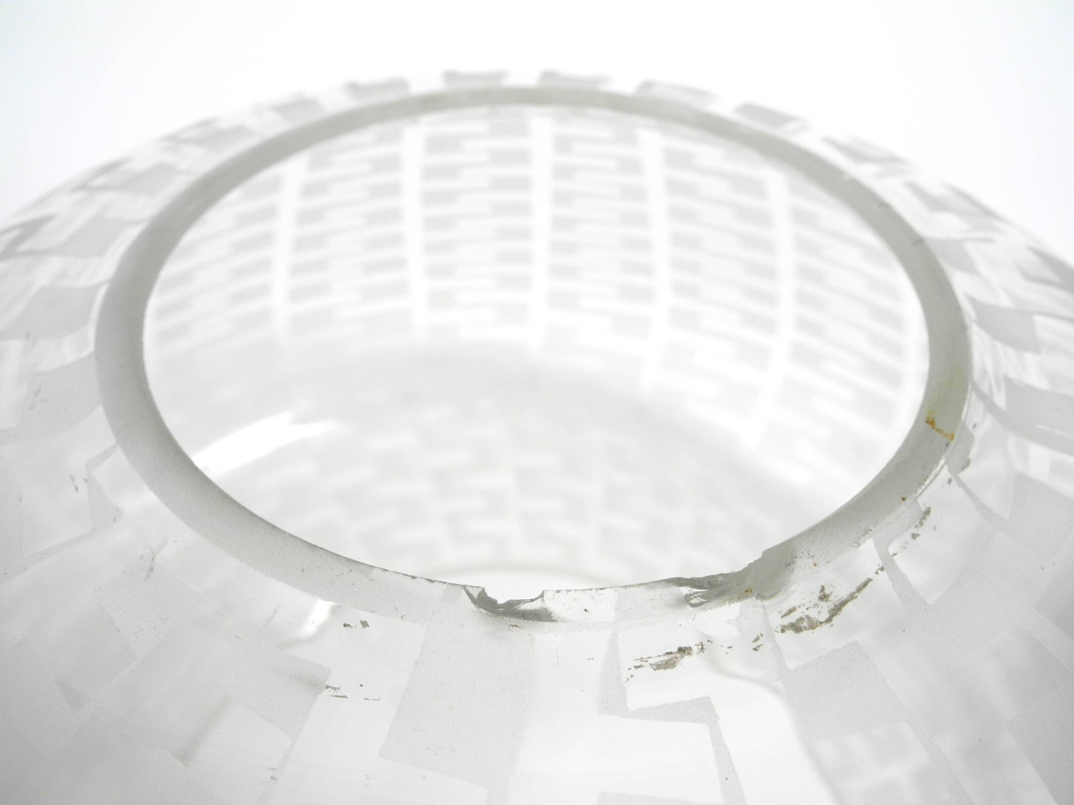 Original large Mid Century double glass ceiling lamp by Wilhelm Wagenfeld f