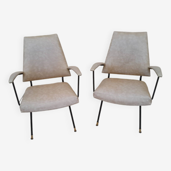 Pair of vintage hairdresser chairs from the 1950s, Barbier design