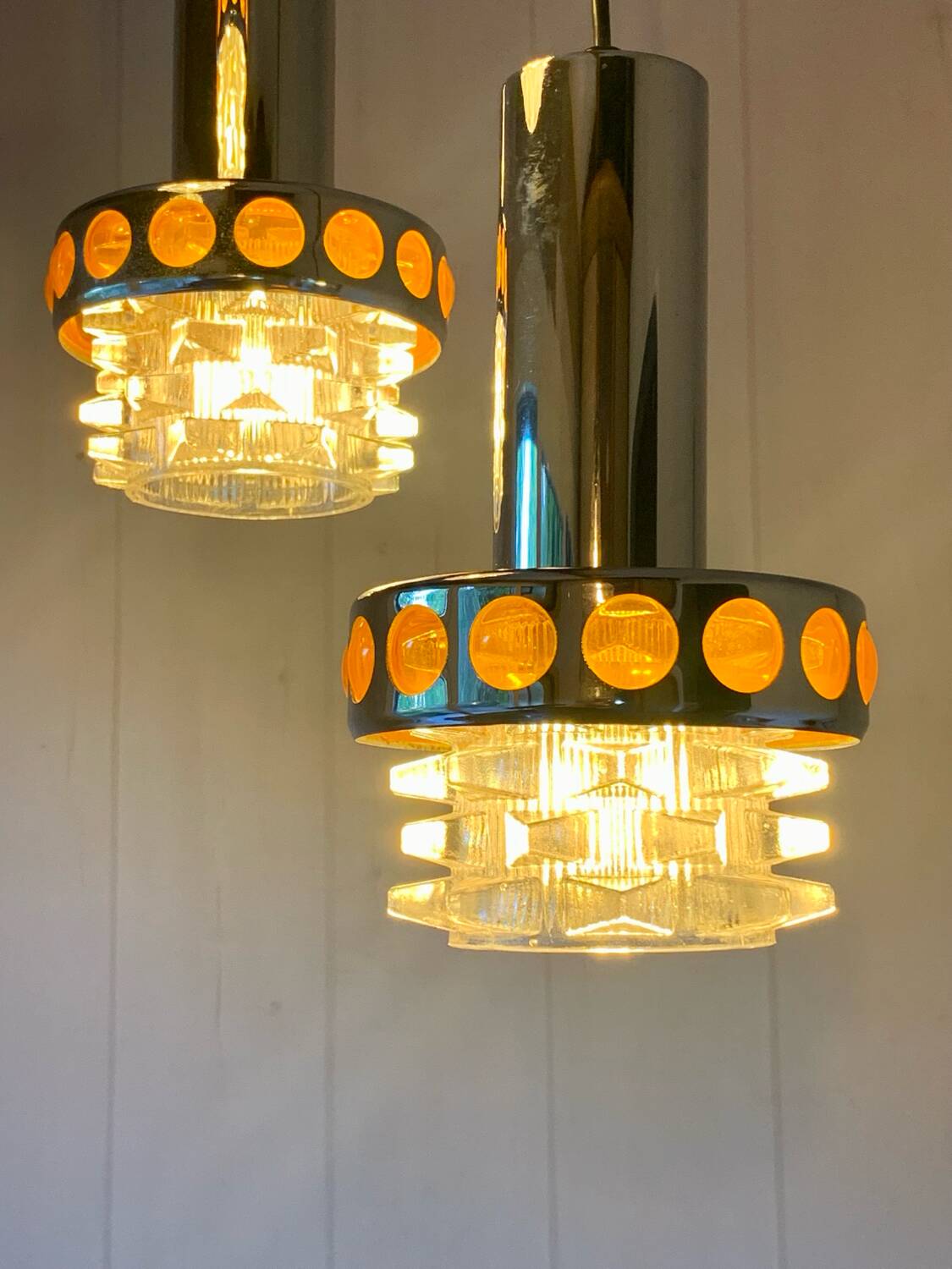 Suspension space age 3 lights Raak Amsterdam 70s