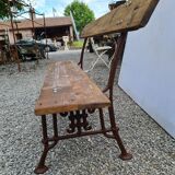 Garden bench in wood and cast iron