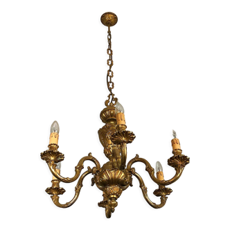 French antique bronze chandelier, style Louis XVI