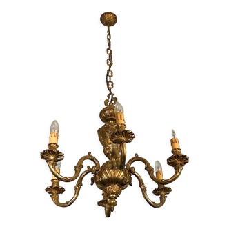 Lustre antique en bronze style Louis XVI, français
