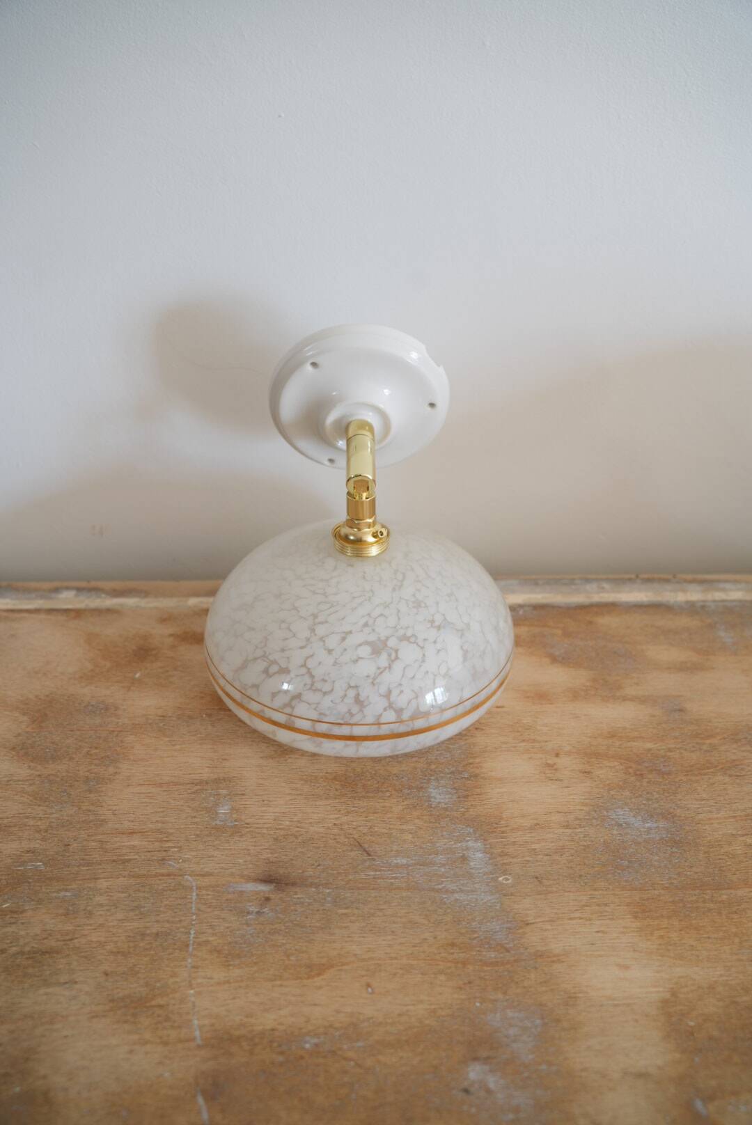 Applique verre de Clichy blanc