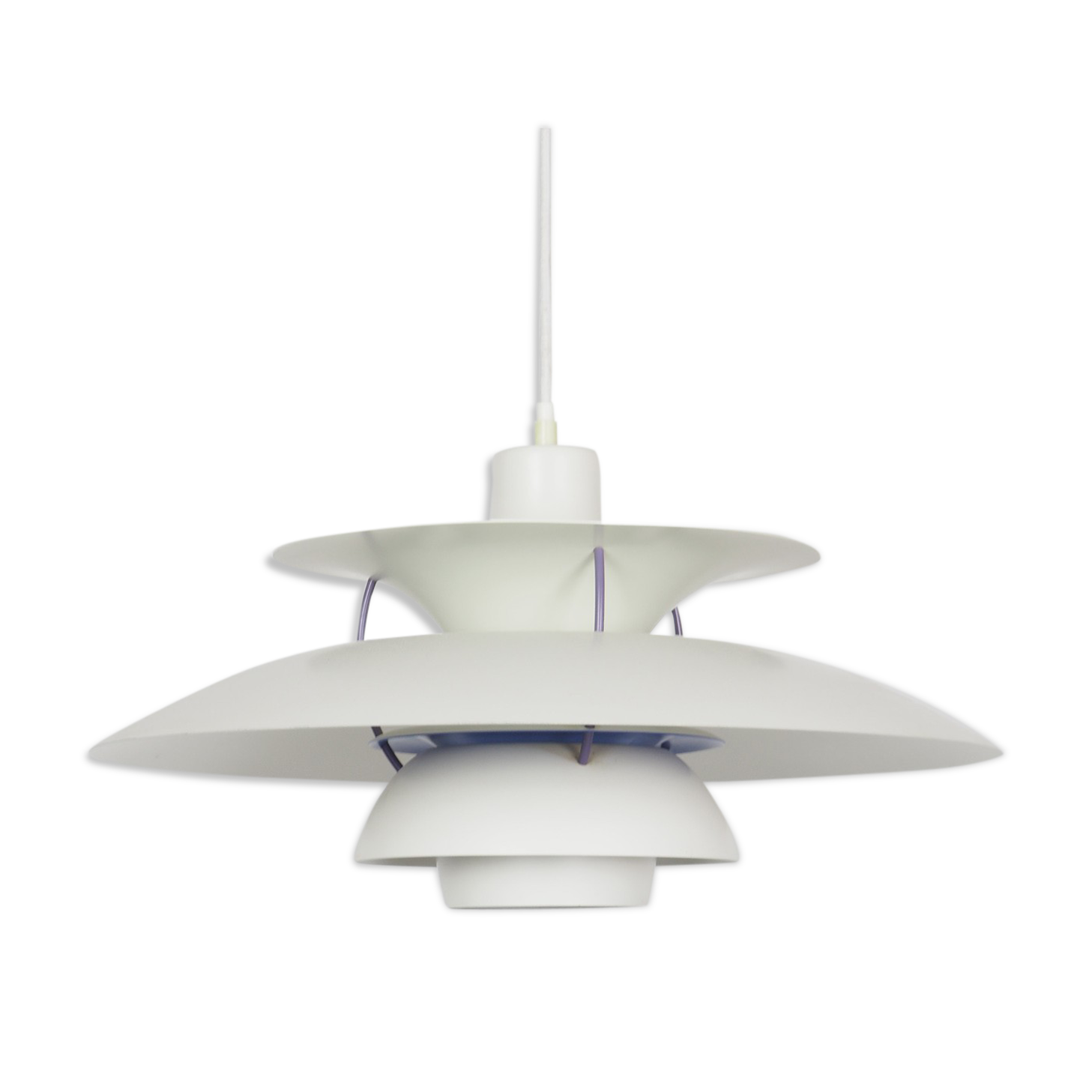 PH5 white hanging lamp by Poul Henningsen for Louis Poulsen