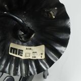 1970s Amber Glass Pendant Light with Iron Frame - 2 Available