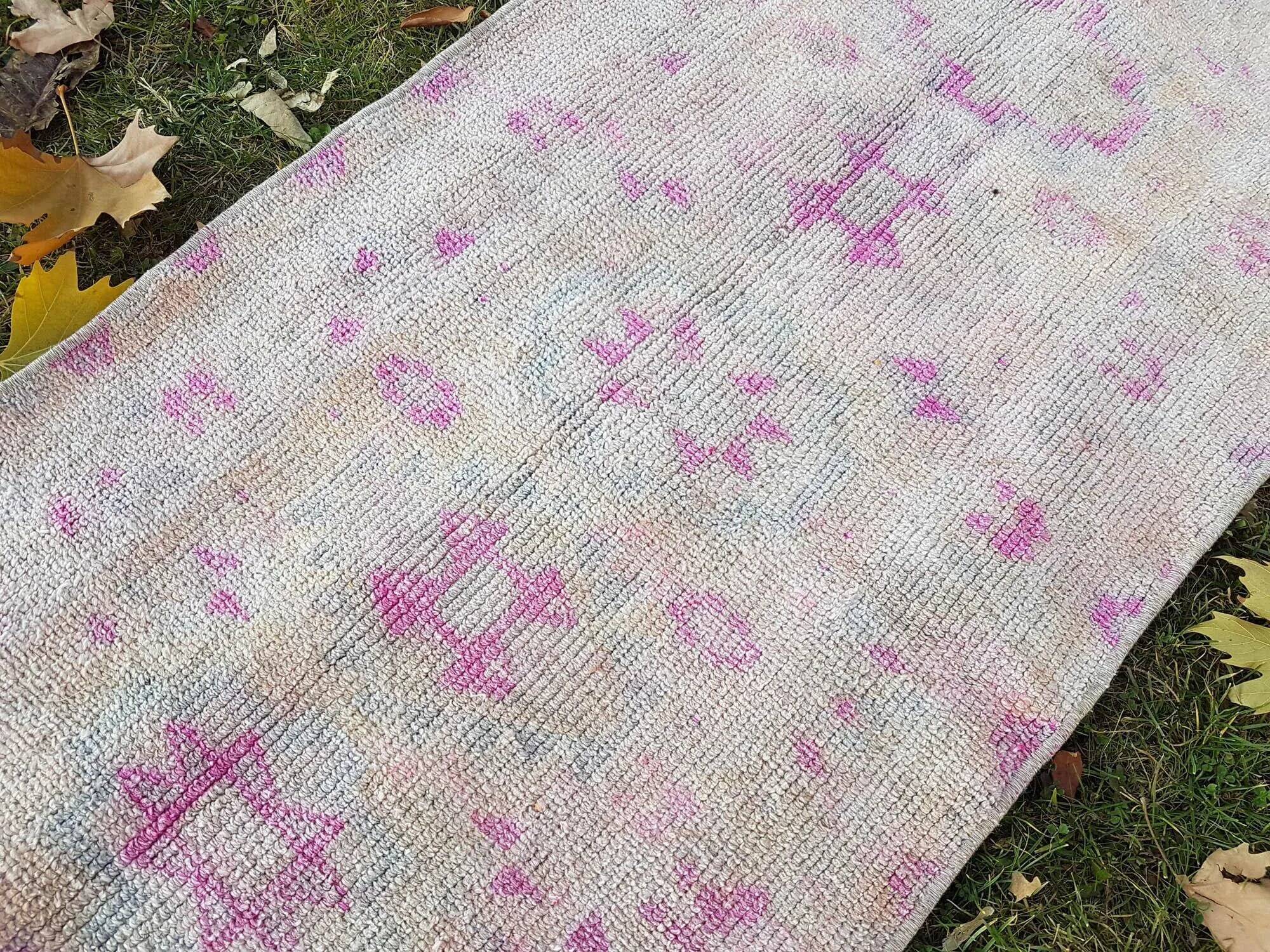 Vintage Turkish hallway rug 63x425 cm