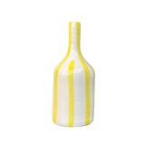 Striped yellow bottle artisan vase