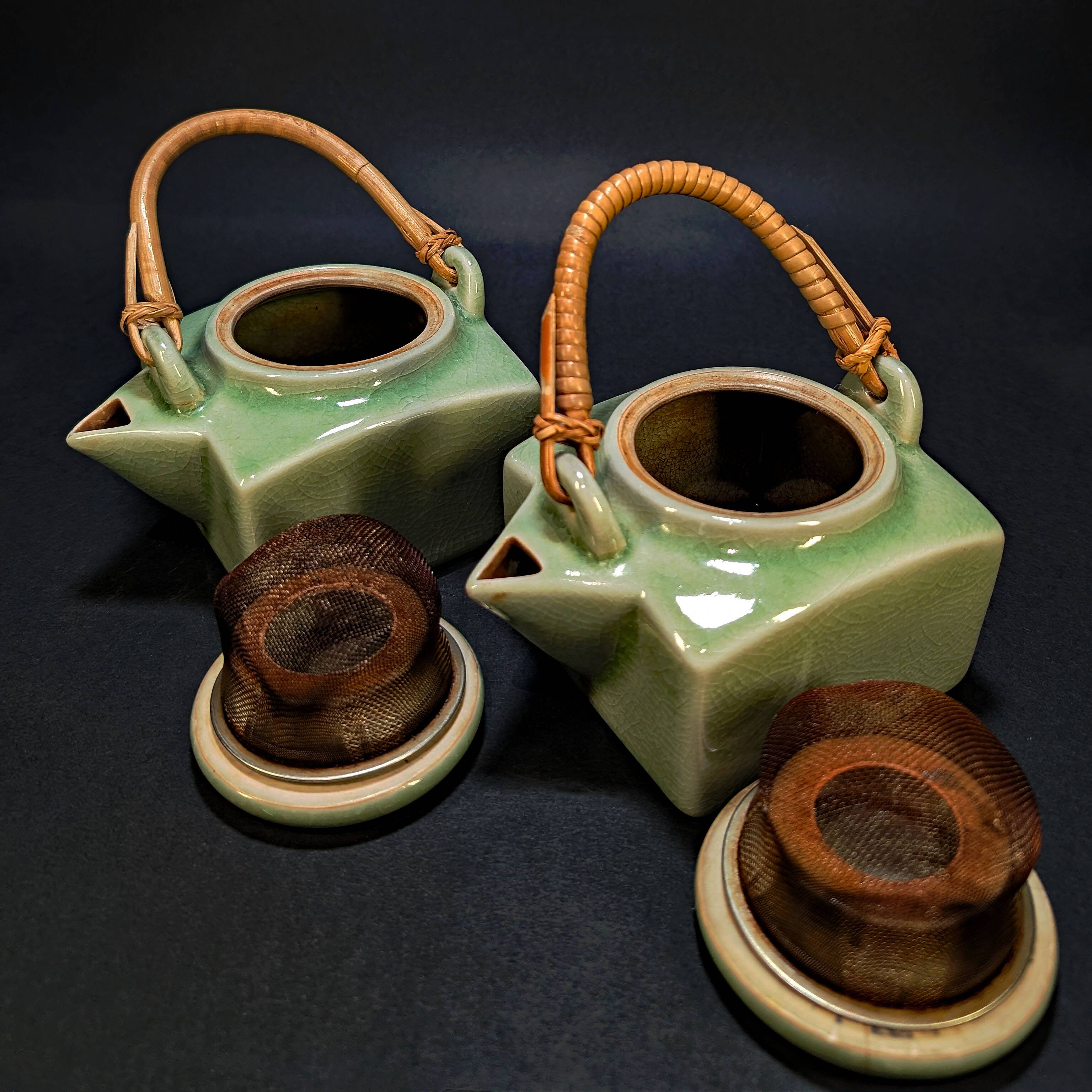 Pair of Thai celadon teapots, Chiang Mai 90s