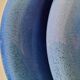 6 grandes assiettes plates en grès bleu cobalt et turquoise