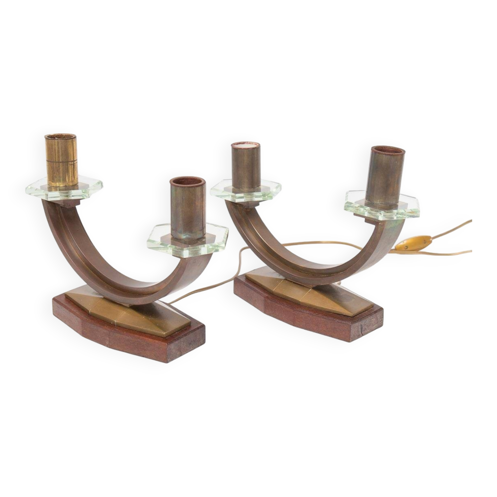 Pair of art deco style bedside lamps circa 1940