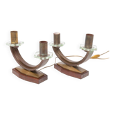 Pair of art deco style bedside lamps circa 1940