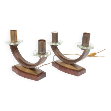 Pair of art deco style bedside lamps circa 1940