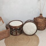 Rattan pouf