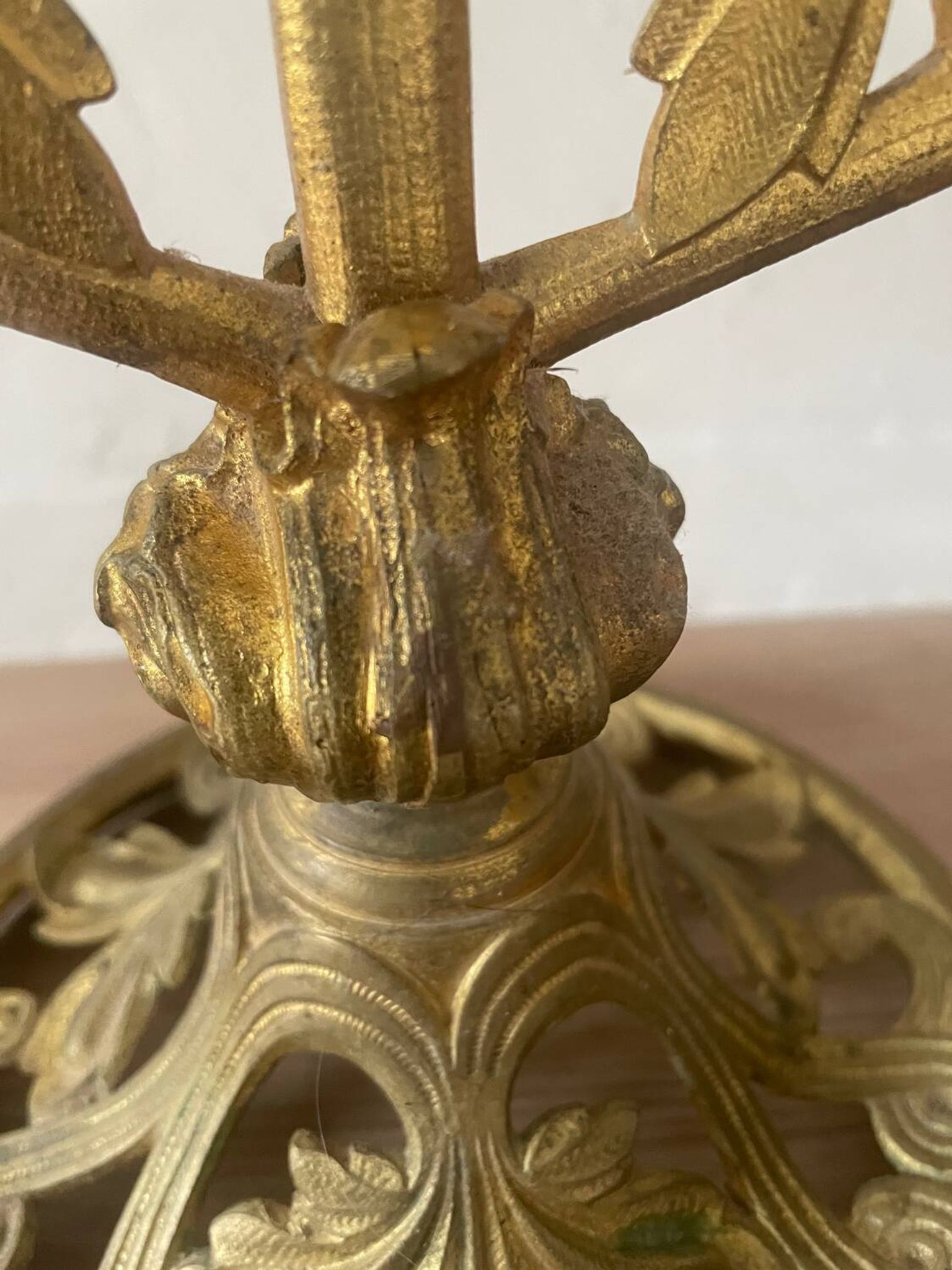 Chandelier en bronze doré, fin XIXème