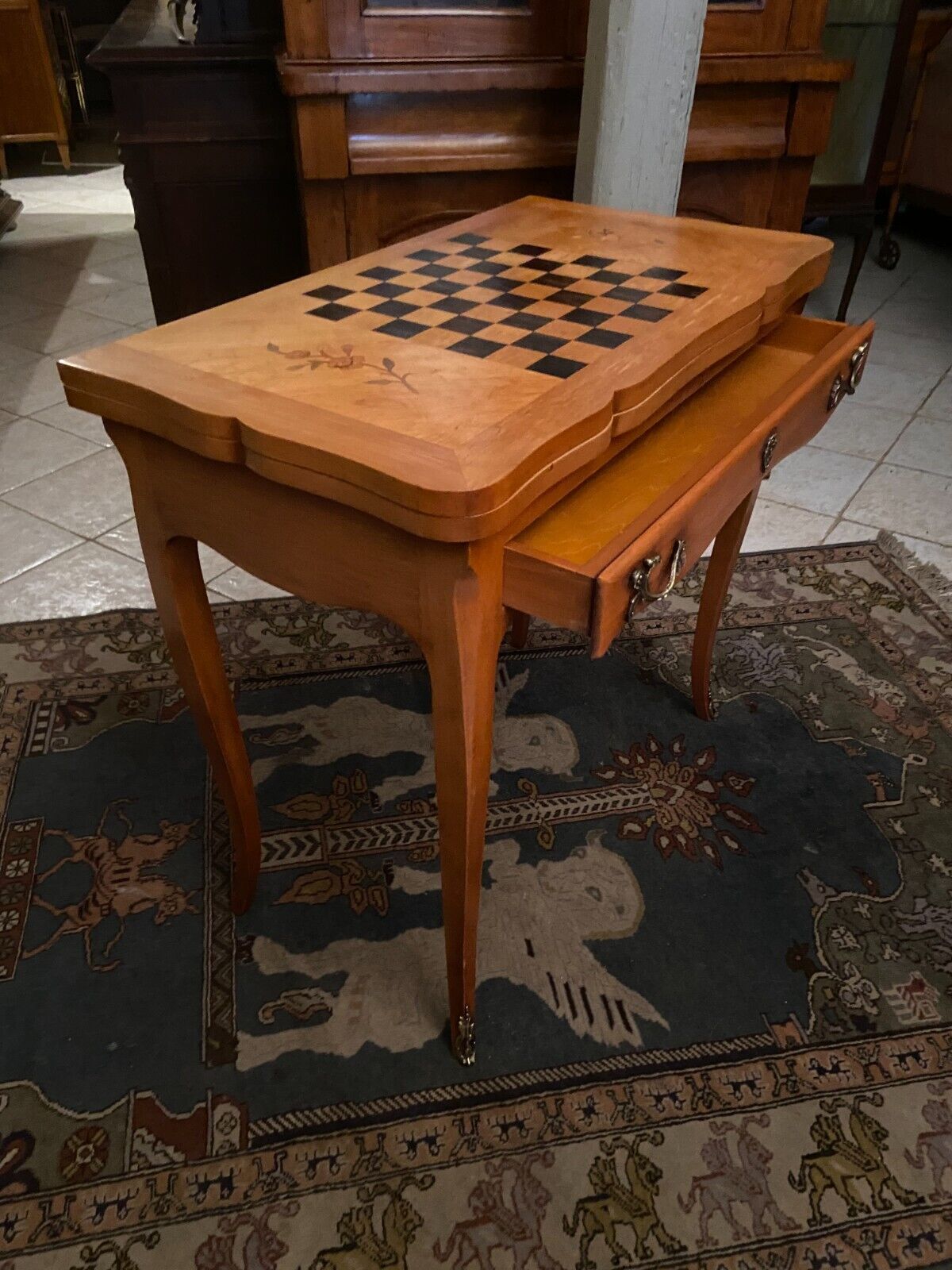 Game table console sofa back to a drawer tray wallet Louis XV