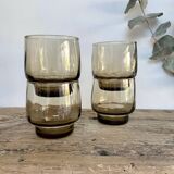 4 verres fumés vintage