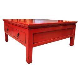 Table de salon chinoise rouge