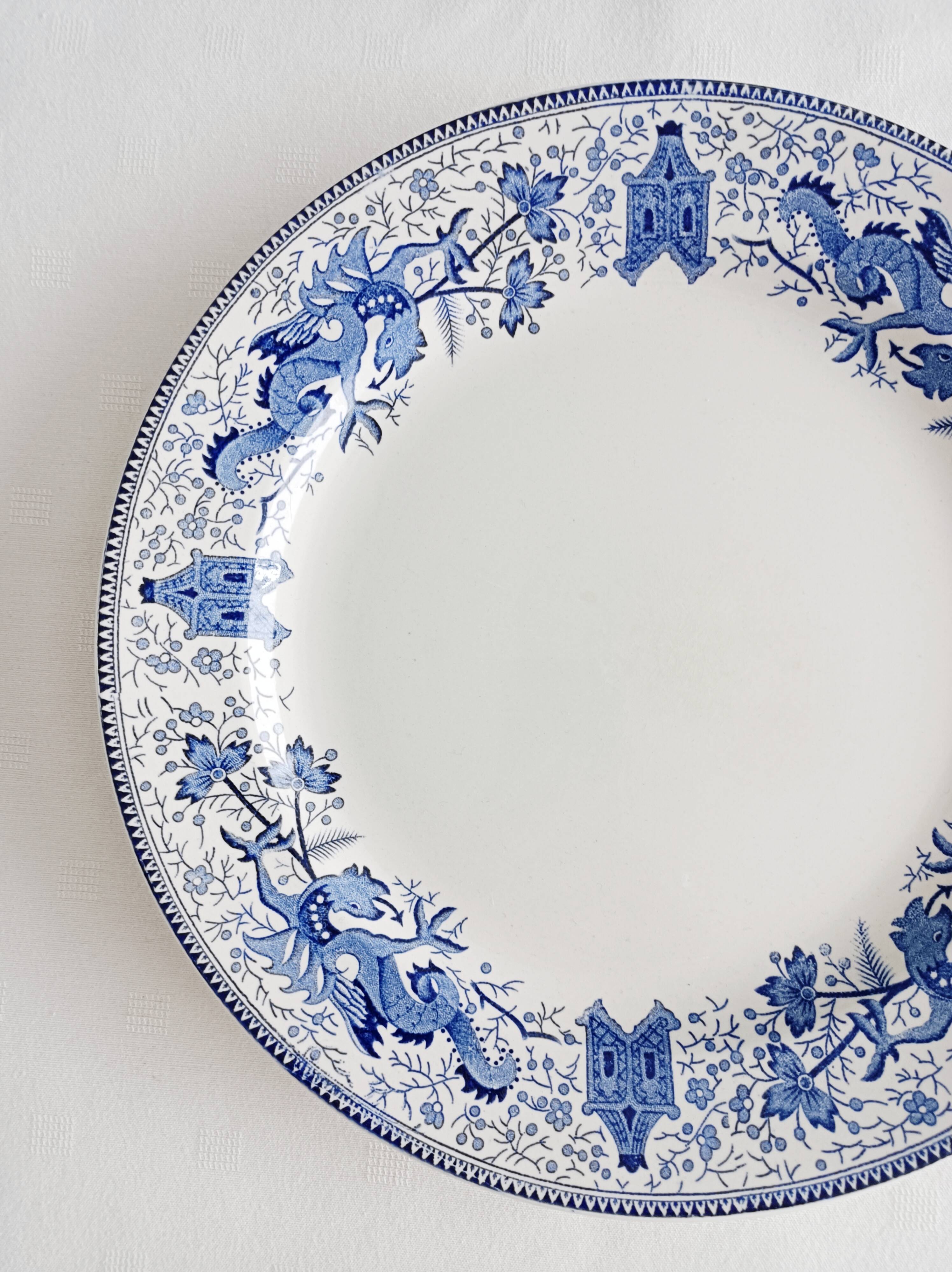 Round dish La Louvière Dragon