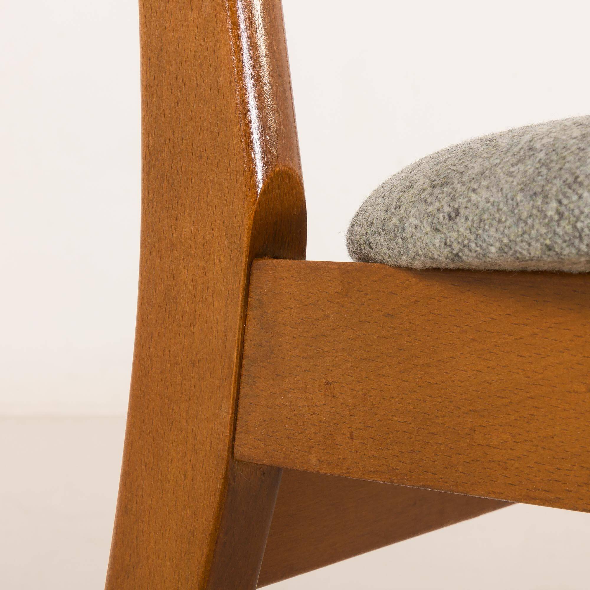 Farstrup teak and wool chairs, set of 4, 1960s