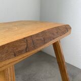 Set of 3 oak tripod stools