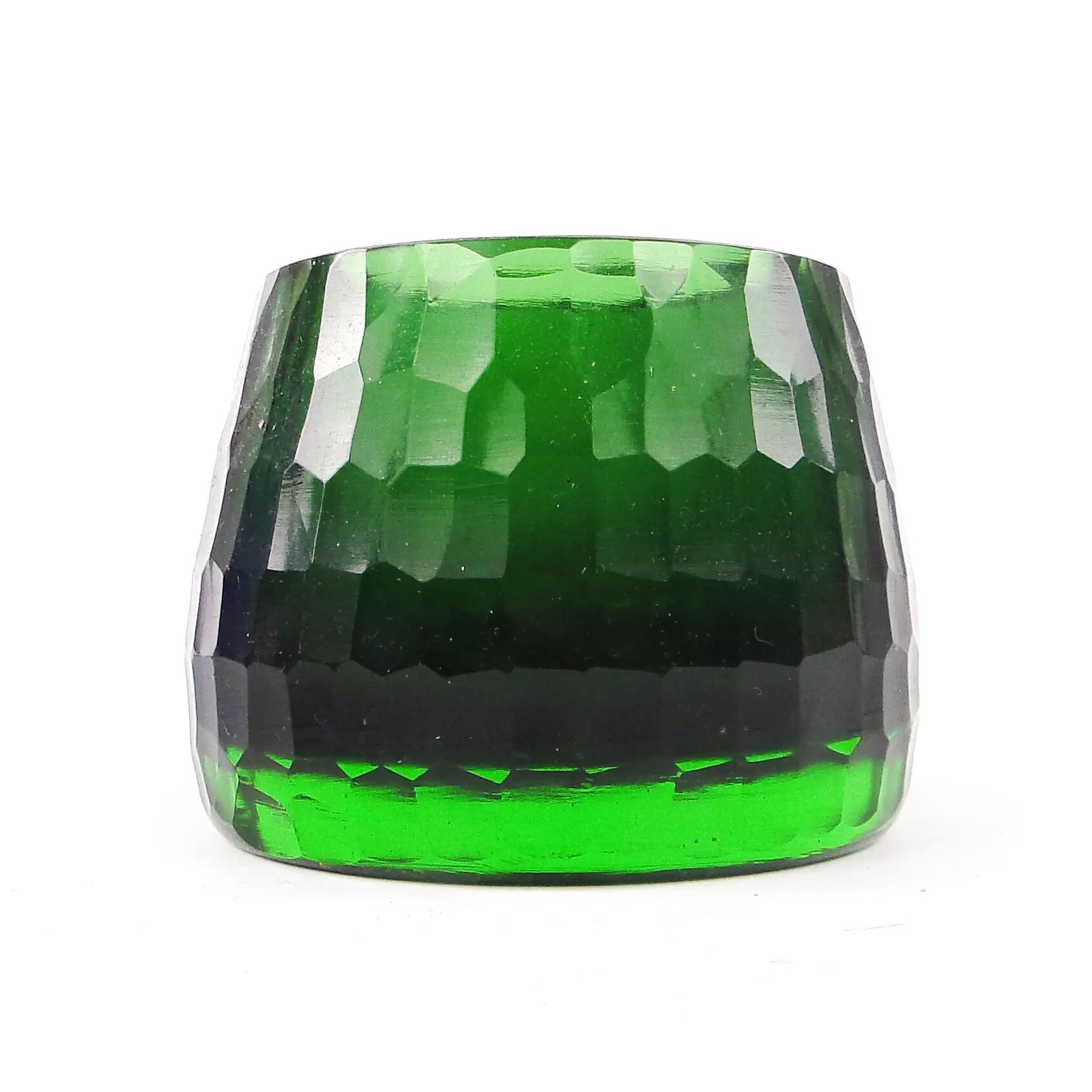 Mid-century modern vase, green glass, Poland, 1980s