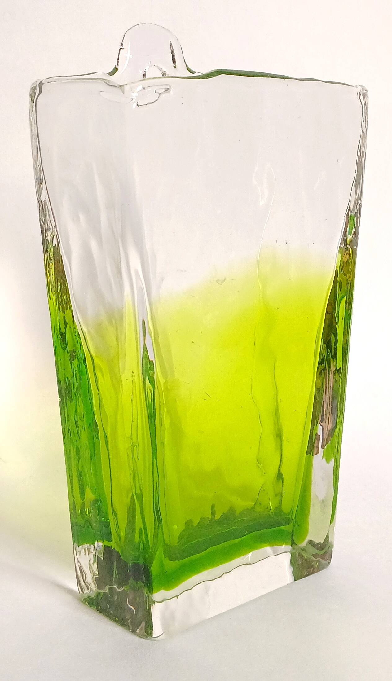 Textured glass wall vase Kumela in the style of Kaj Blomqvist, Finland circa 1960.
