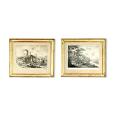 Pair of engravings in the style of Claude le Lorrain 18th century