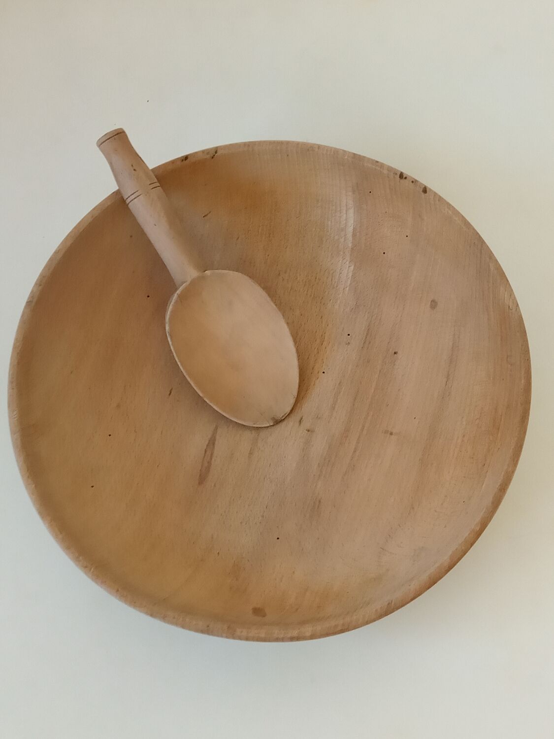 Wooden dish and spoon