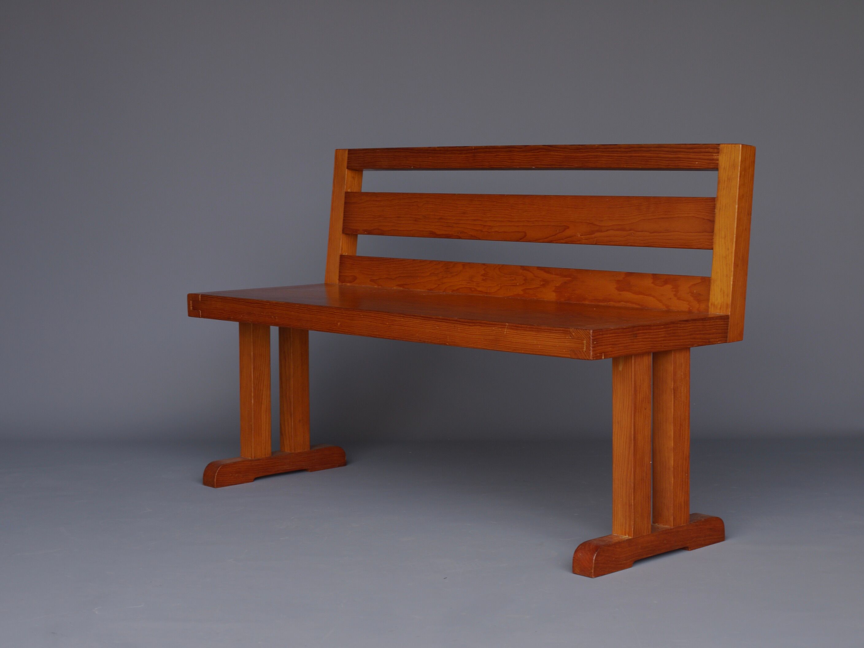 Pair of vintage scandinavian pine benches, 1970s