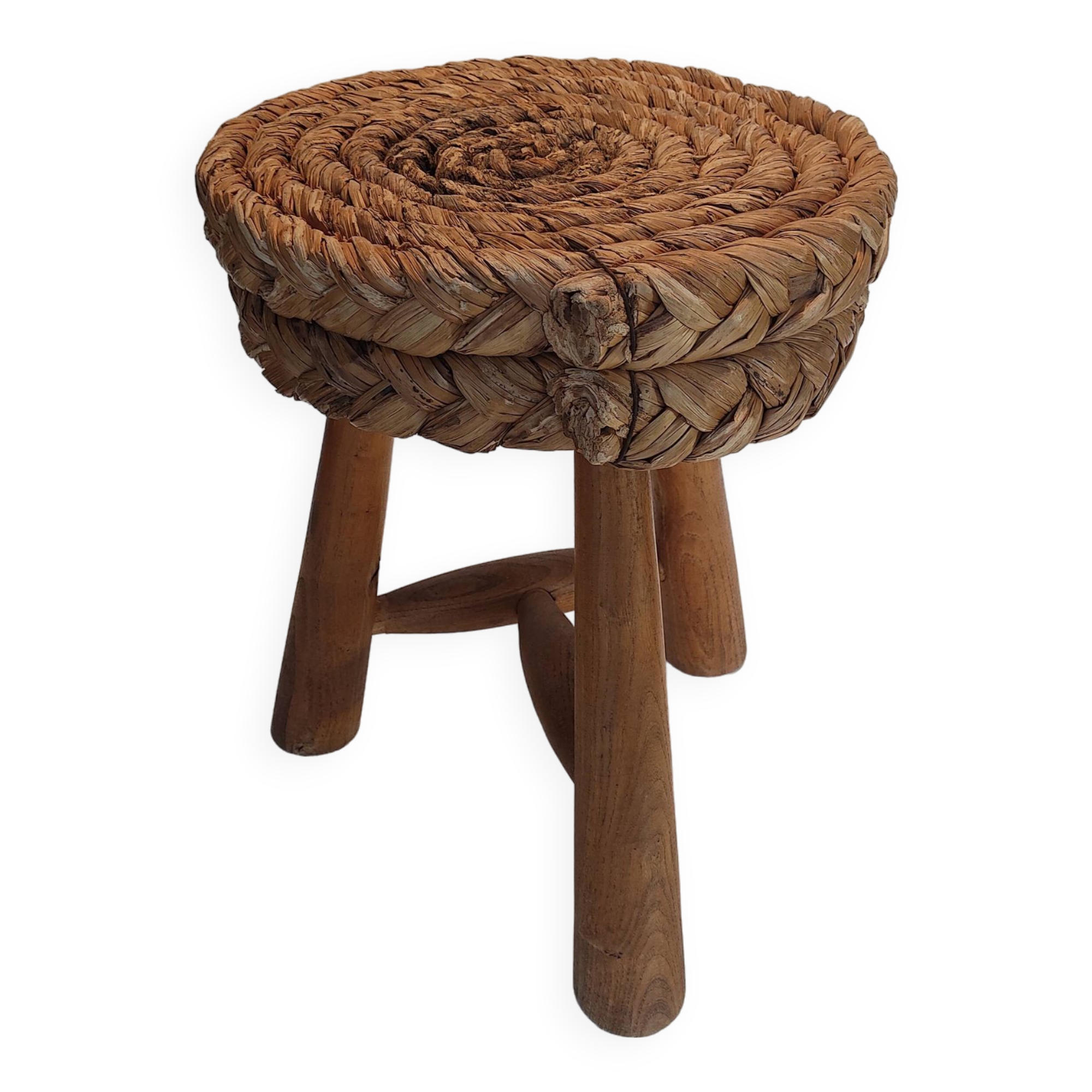 Tabouret bois rafia