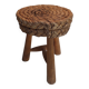 Tabouret bois rafia