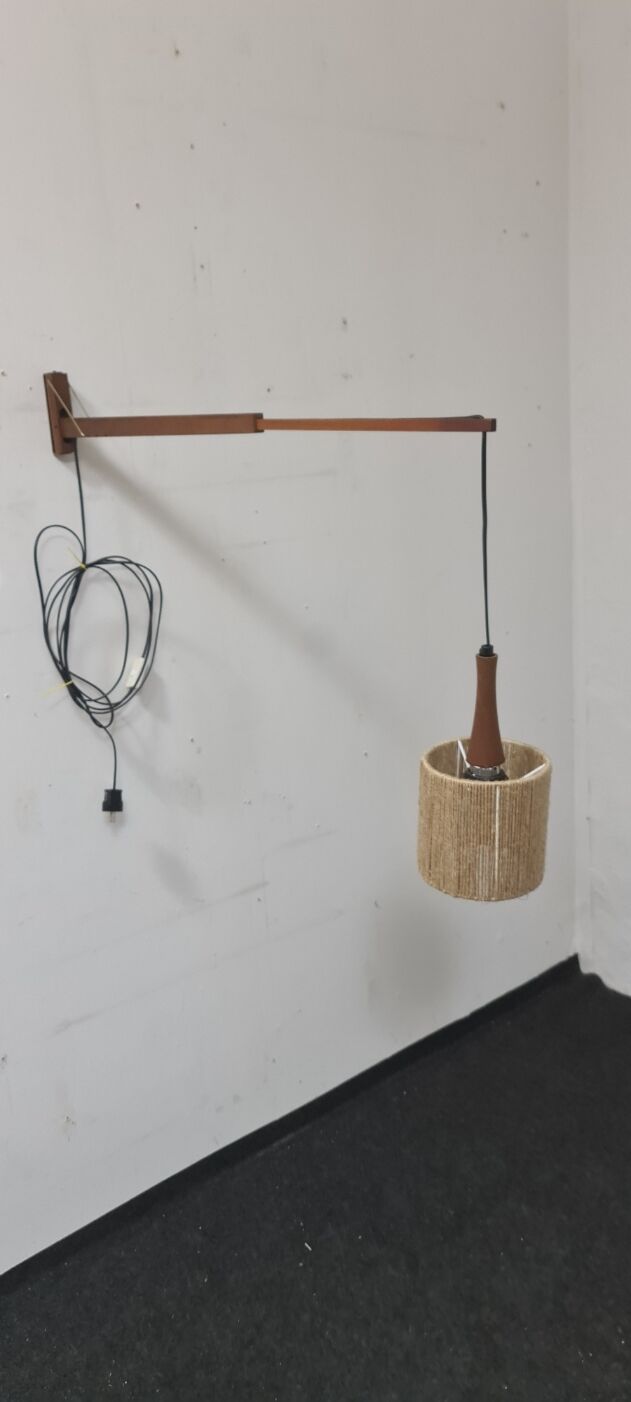 Vintage teak Swedish wall light