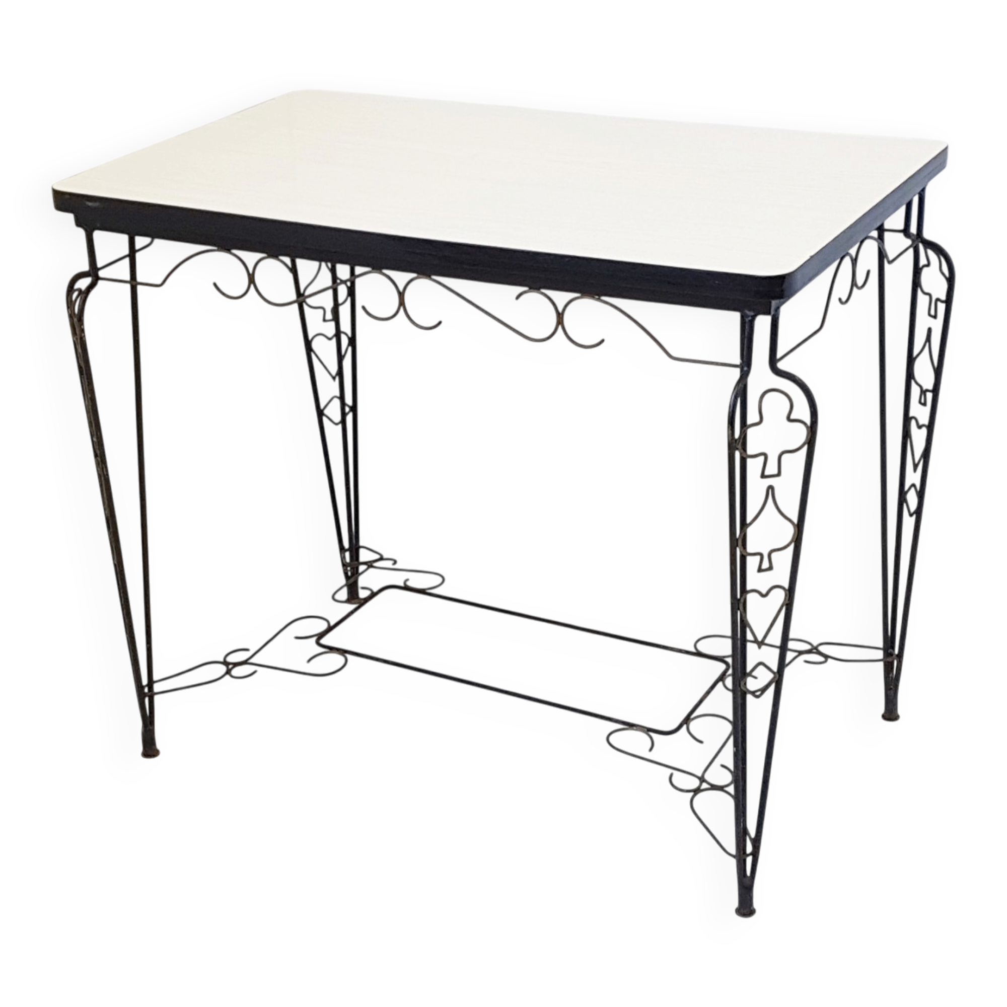 Formica table heart club diamond 1950 vintage 50s rockabilly 50's