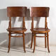 Set of 4 Viennese café chairs in curved wood with decorated backrest – Central Europe, circa 1900