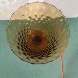 Vase cornet col mouvemente verre cathedrale prune "0158"