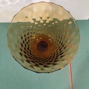 Vase cornet col mouvemente verre cathedrale prune "0158"