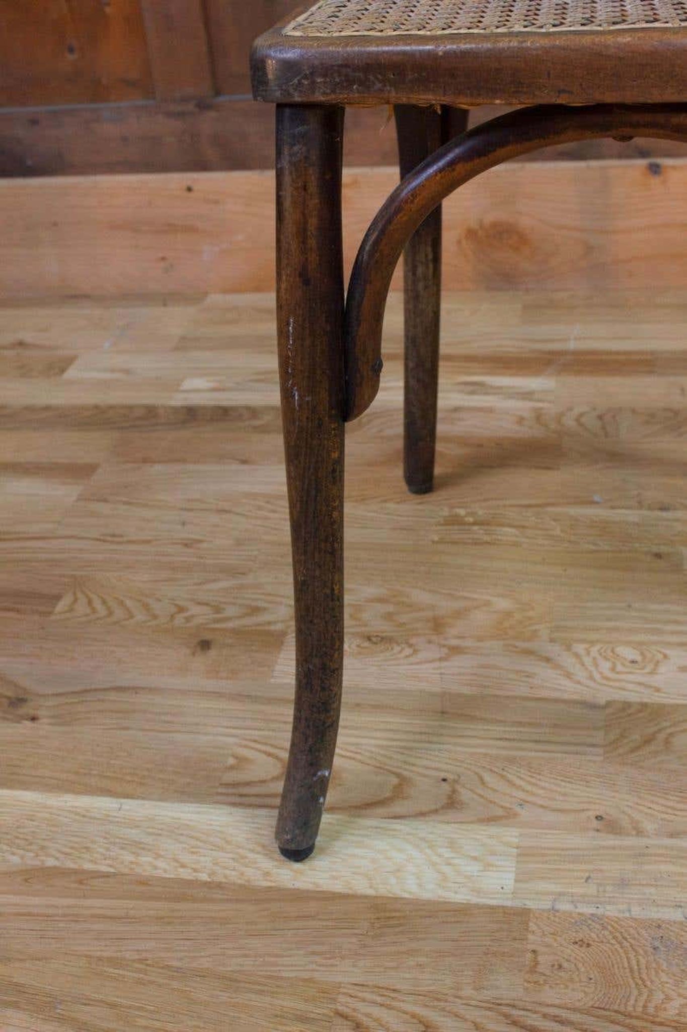 Pair of wooden bistro chairs, 20th century, France