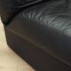 Black leather pouffe/armchair, Italian design, 1960s, production: Italy