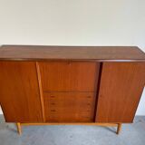 Vintage Danish Highboard teak and oak