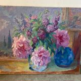 Bouquet of peonies signed Lacas