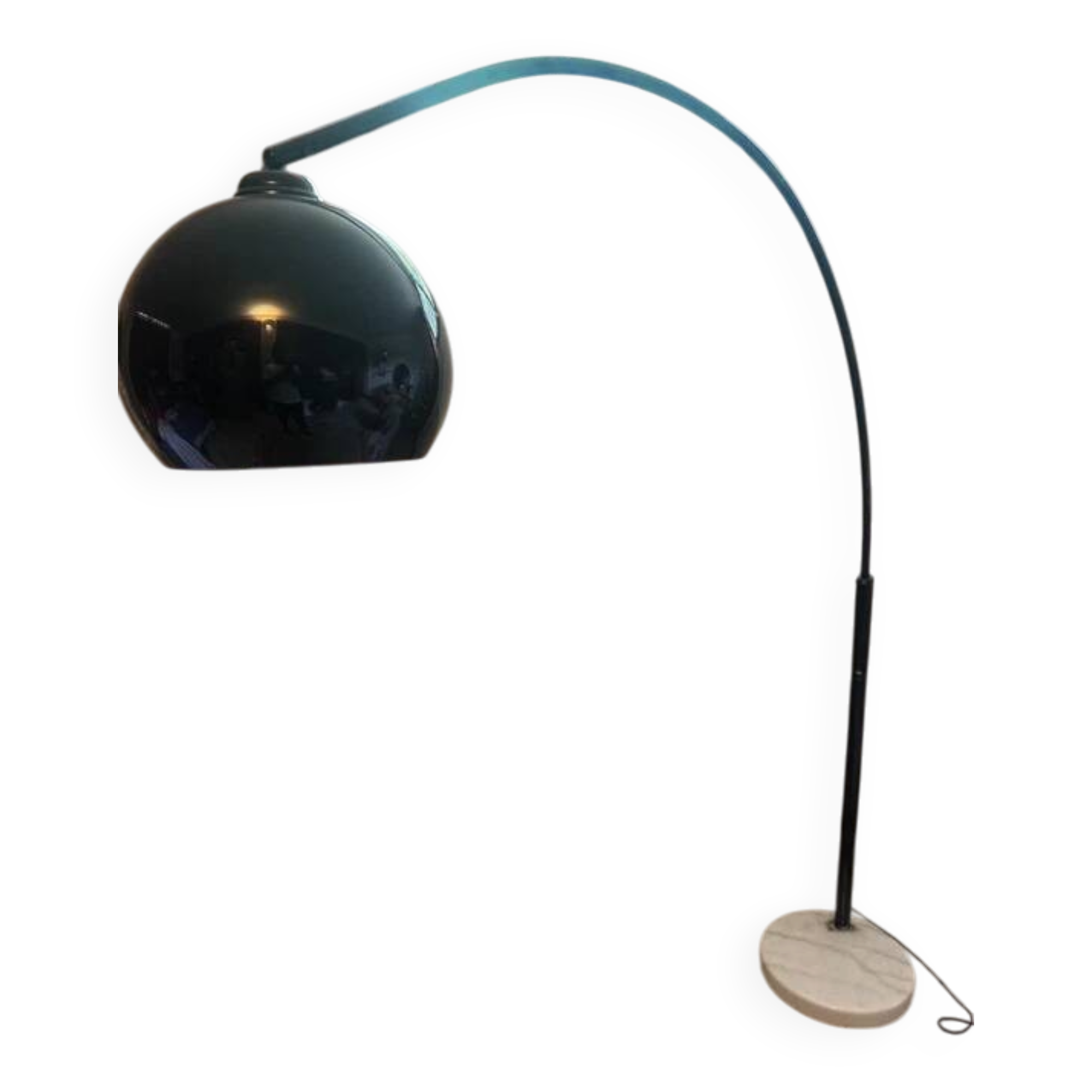 Arco floor lamp – 1960s/70s – Marble and black lacquered metal