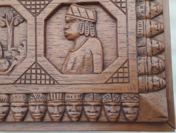 Carved wooden coffee table