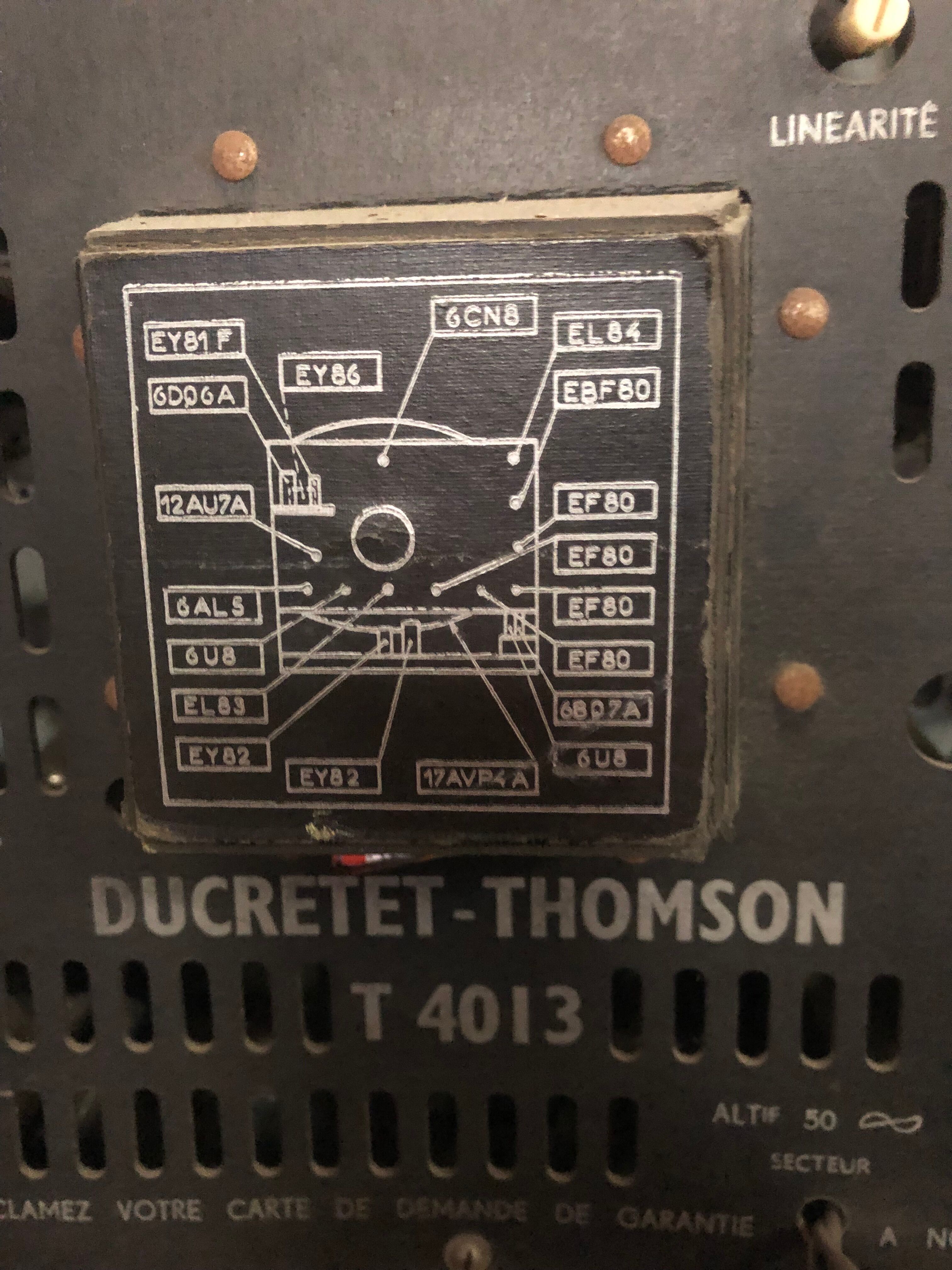 Ducretet 1 x plaque publicité ancienne Thomson  en plastique 