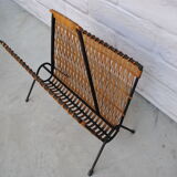 Vintage wicker magazine holder