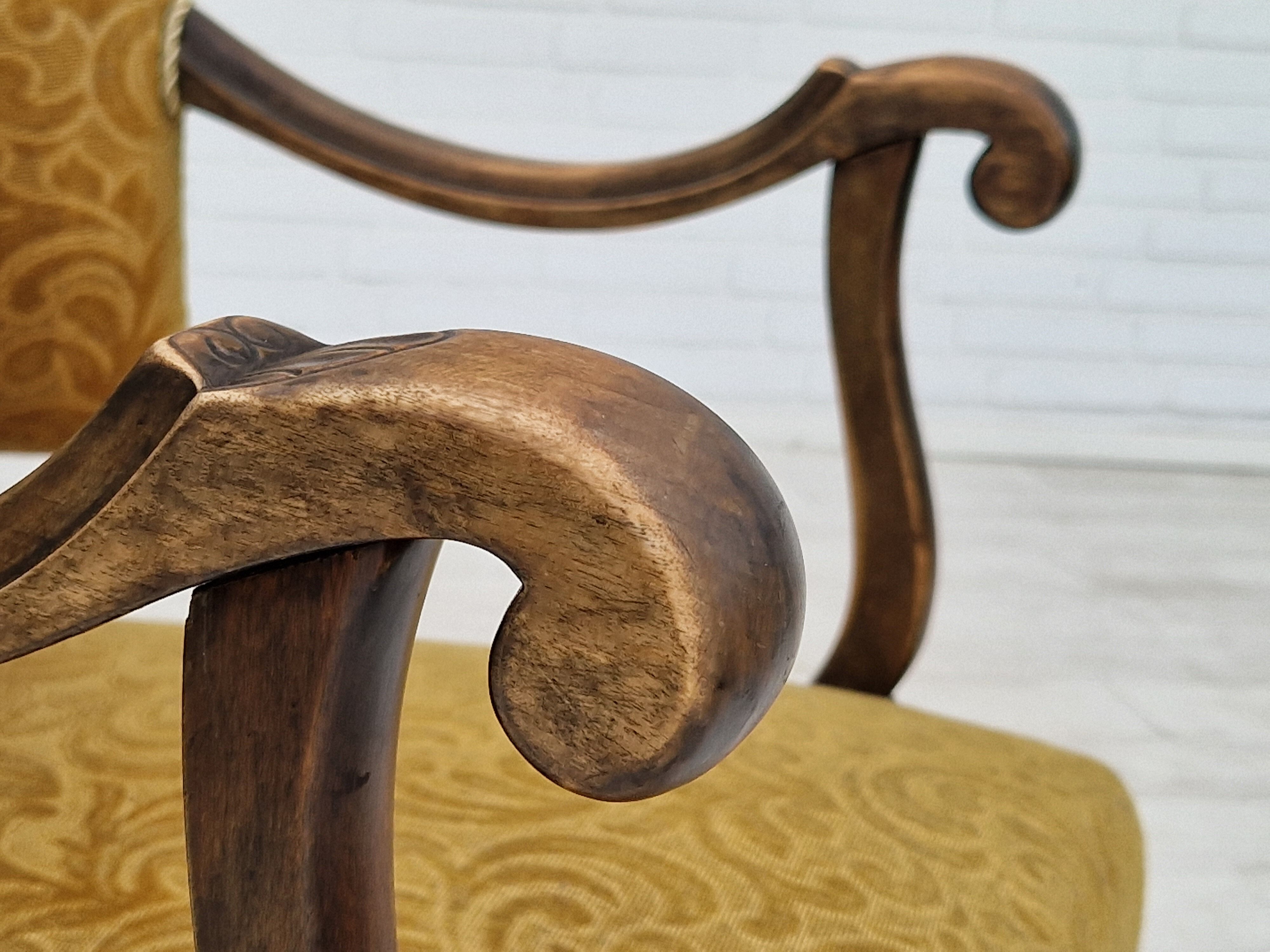 Fauteuil, tissu, bois de frêne, 1930