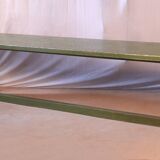 Old Burmese teak bench with original green patina