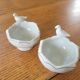 Antique porcelain egg cup/salt shaker duo
